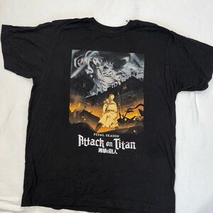 Men's Attack on Titan Season 3 Black Graphic T-Shirt